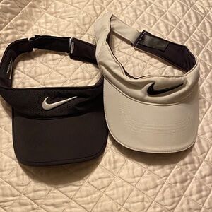 Nike Black and White Visors set of 2